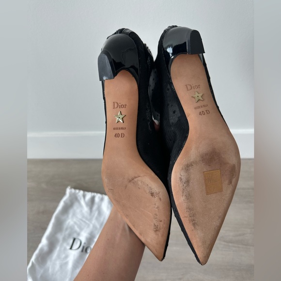 Dior Sheer Polka Dot Kitten Heel Booties - Picture 7 of 7